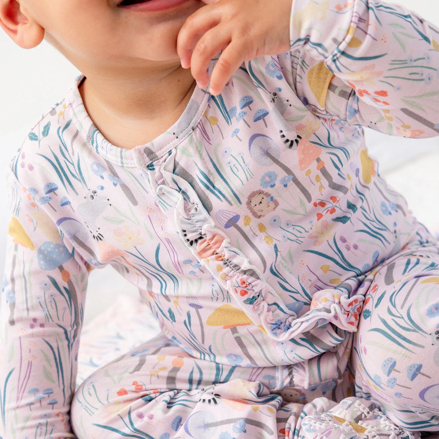 Shrooms & Blooms Ruffle Modal Footie