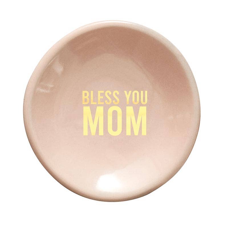 Bless You Mom Earrings & Ceramic Dish Set