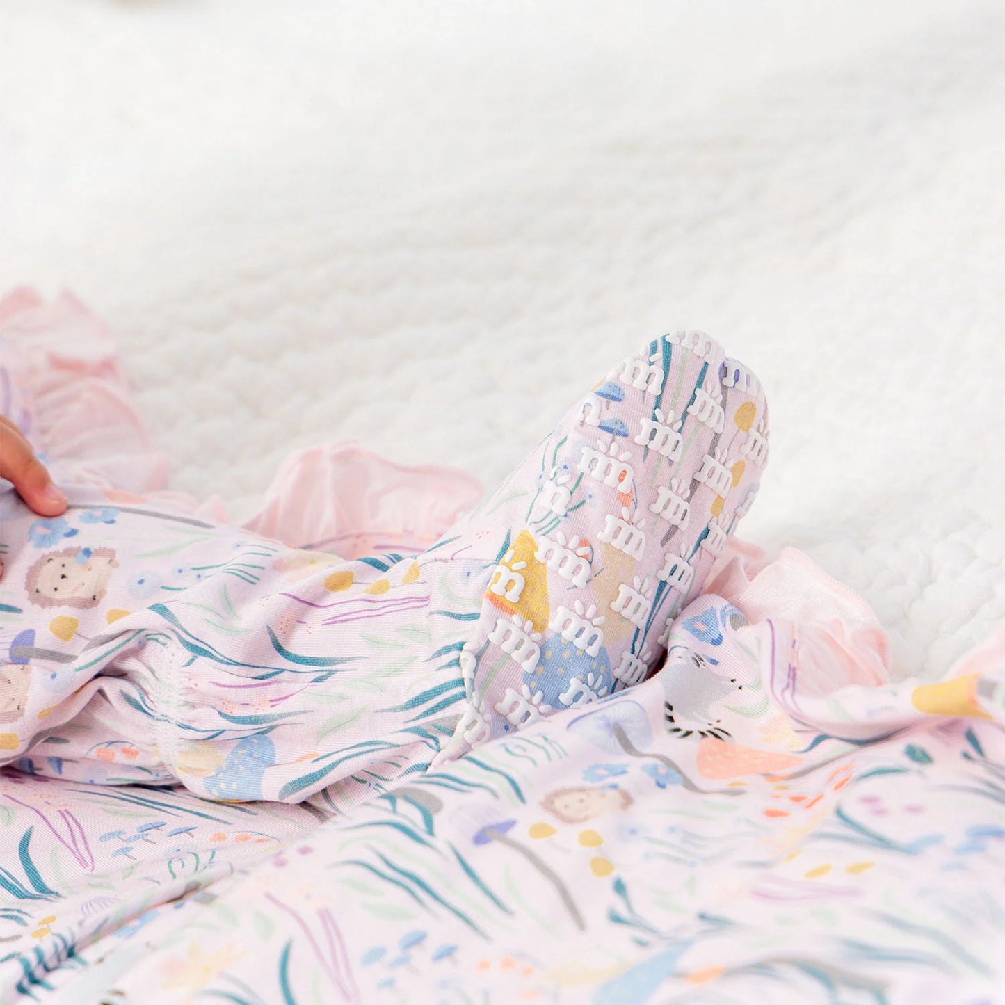 Shrooms & Blooms Ruffle Modal Footie