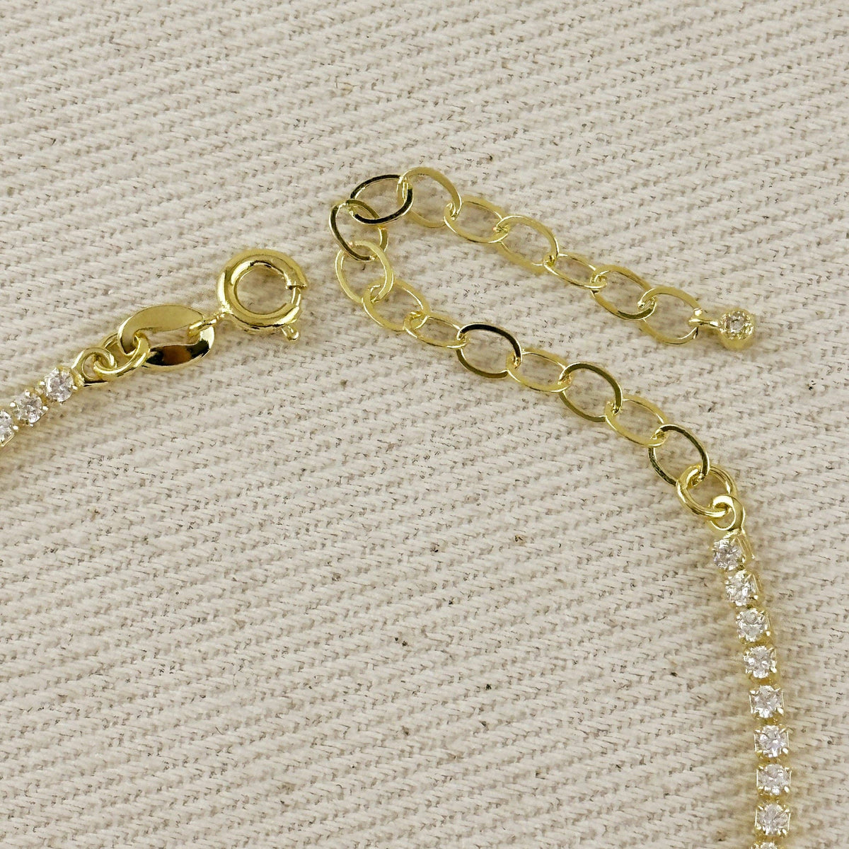 18k gold filled 2.0mm CZ rosary bracelet with Miraculous Mary medal view 7