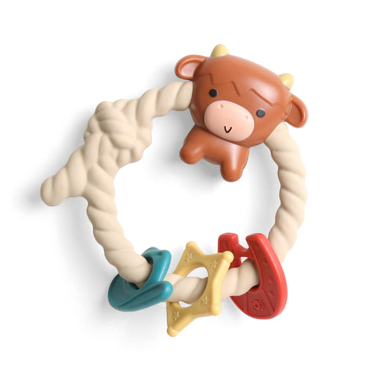 Highland Cow Ritzy Rattle Silicone Teether