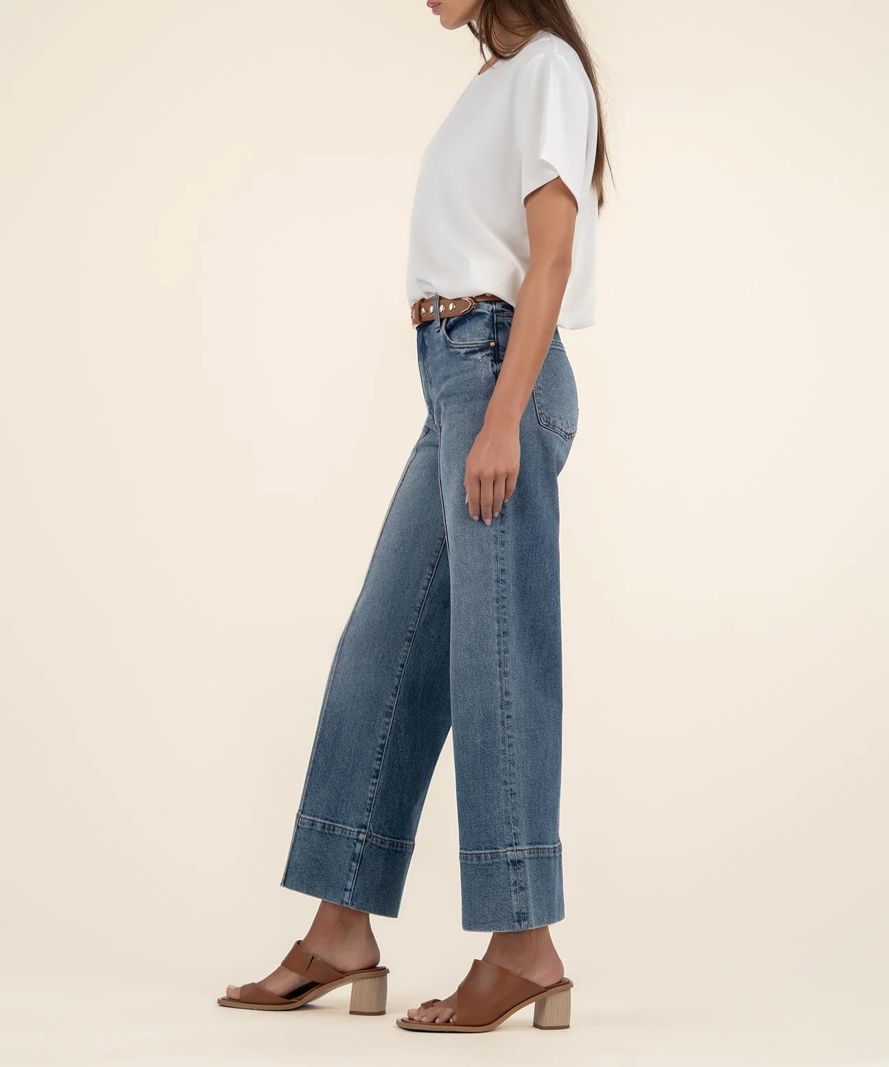 Pin Tuck Meg Wide Leg Jeans
