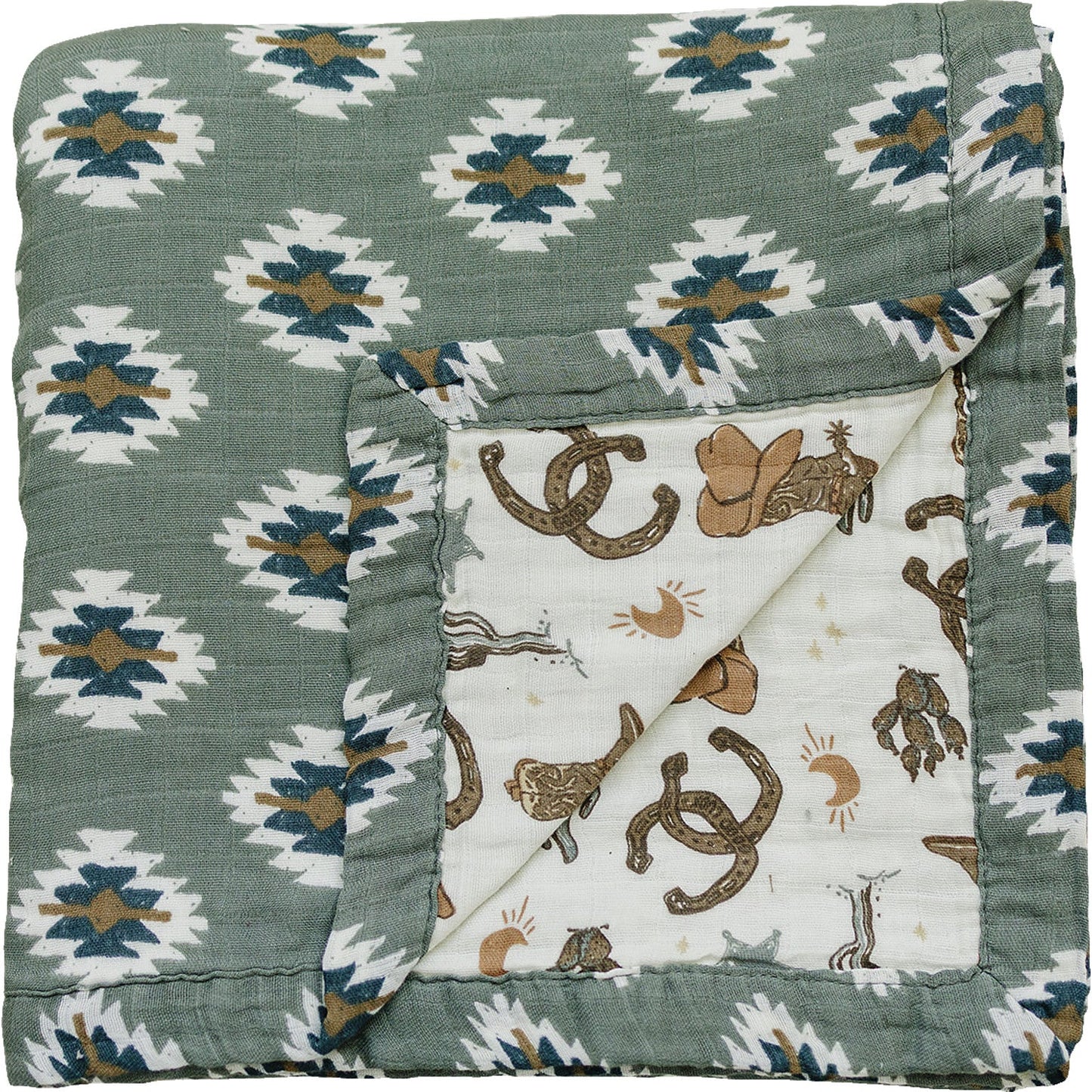 Southwest Aztec & Outlaw Cowboy Muslin Quilt