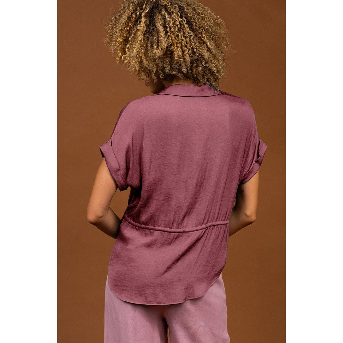 Button Up Shirt With Self Belt