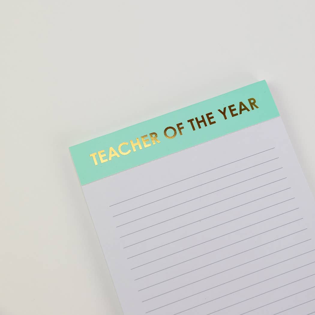 Teacher Of The Year - Lined Notepad - Light Blue - 65 perforated pages - 5x8