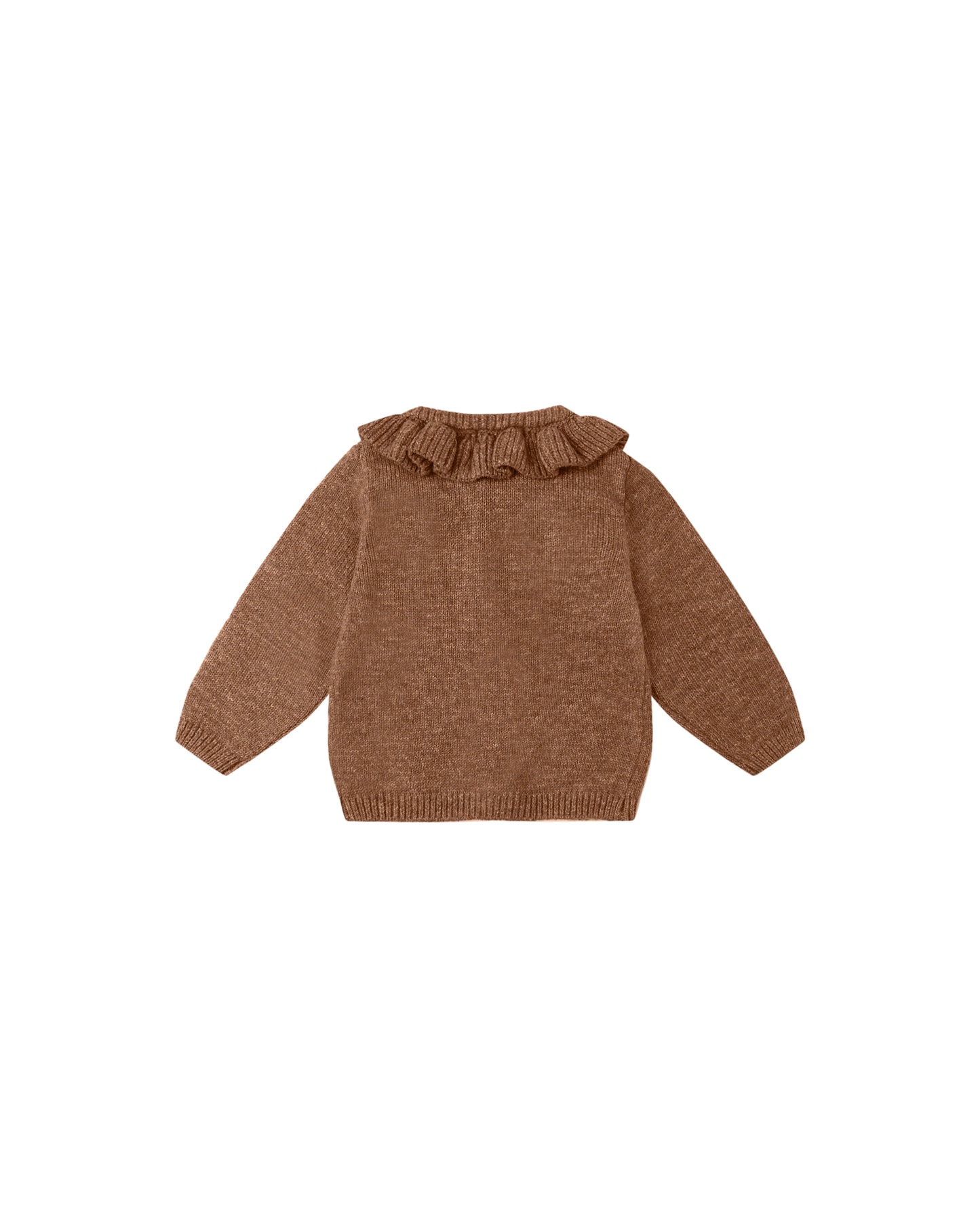 Heathered Cedar Ruffle Collar Cardigan