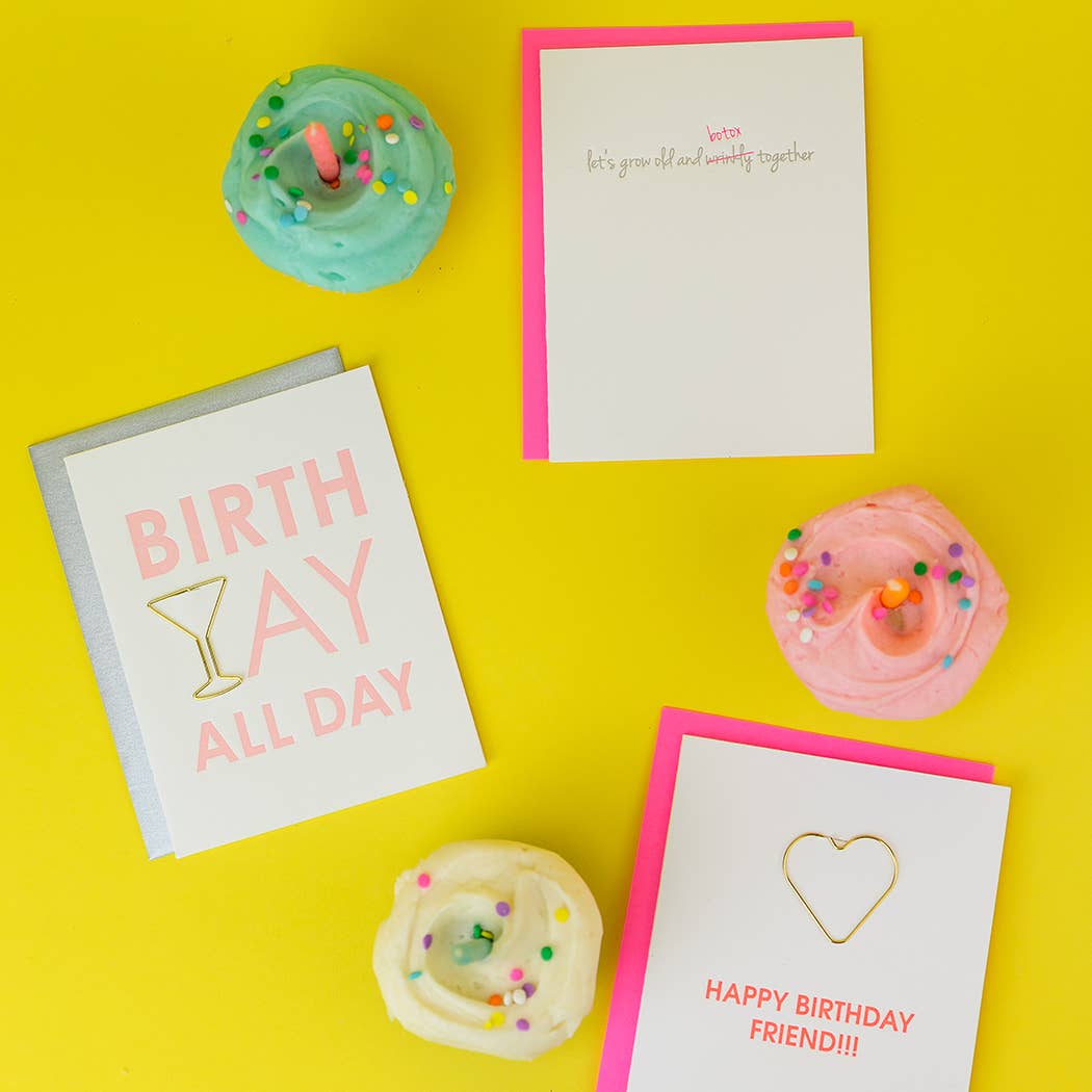 Happy Birthday Friend Paper Clip Heart Card