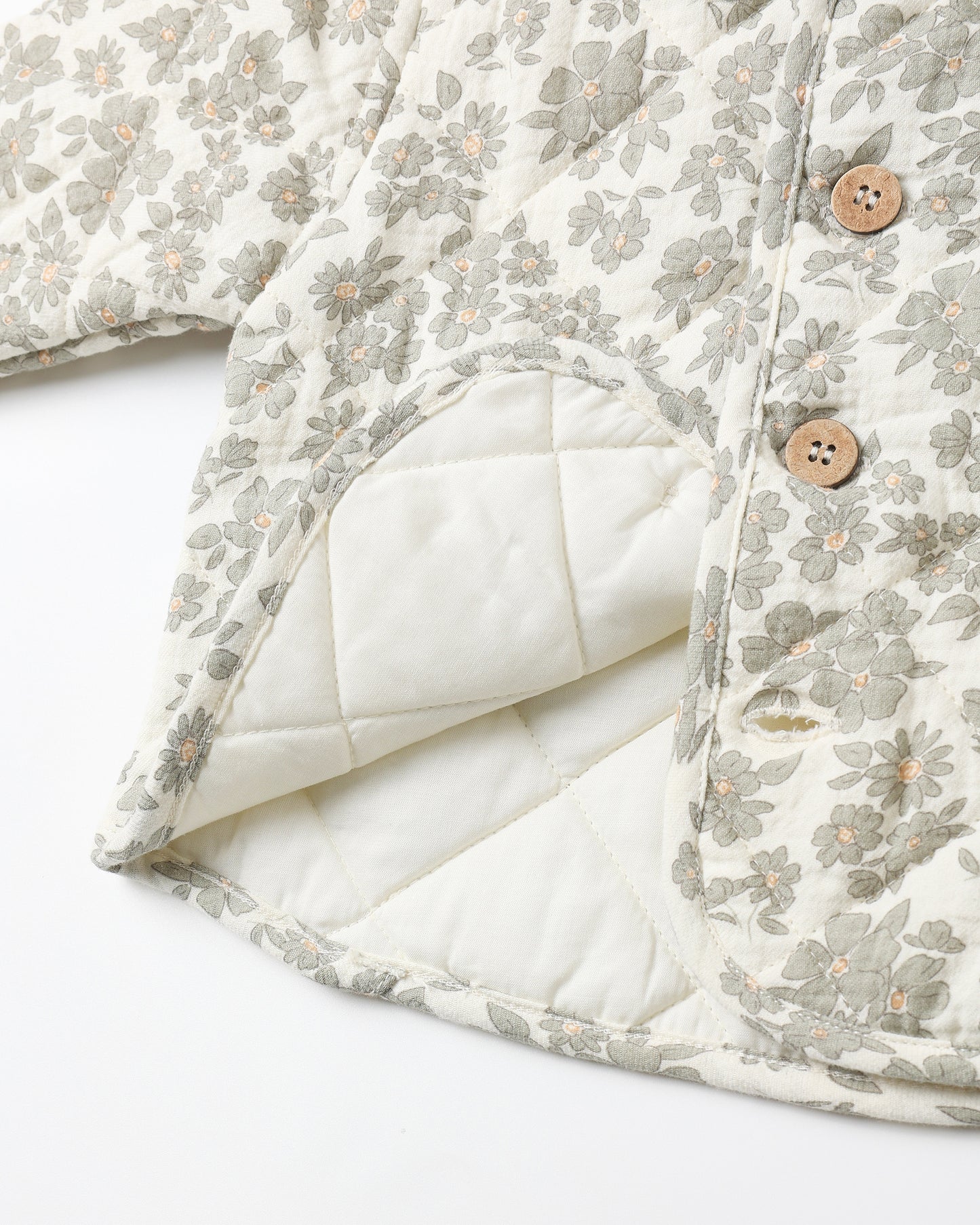 Green Floral Quilted Jacket