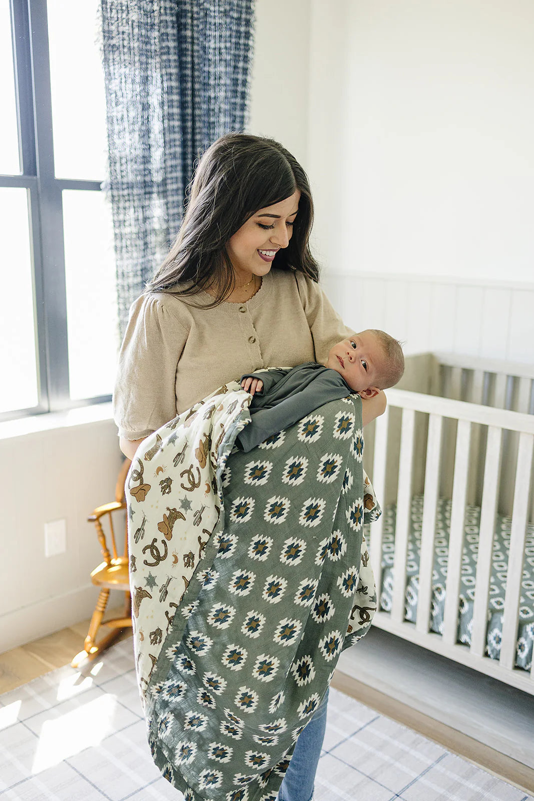 Southwest Aztec & Outlaw Cowboy Muslin Quilt