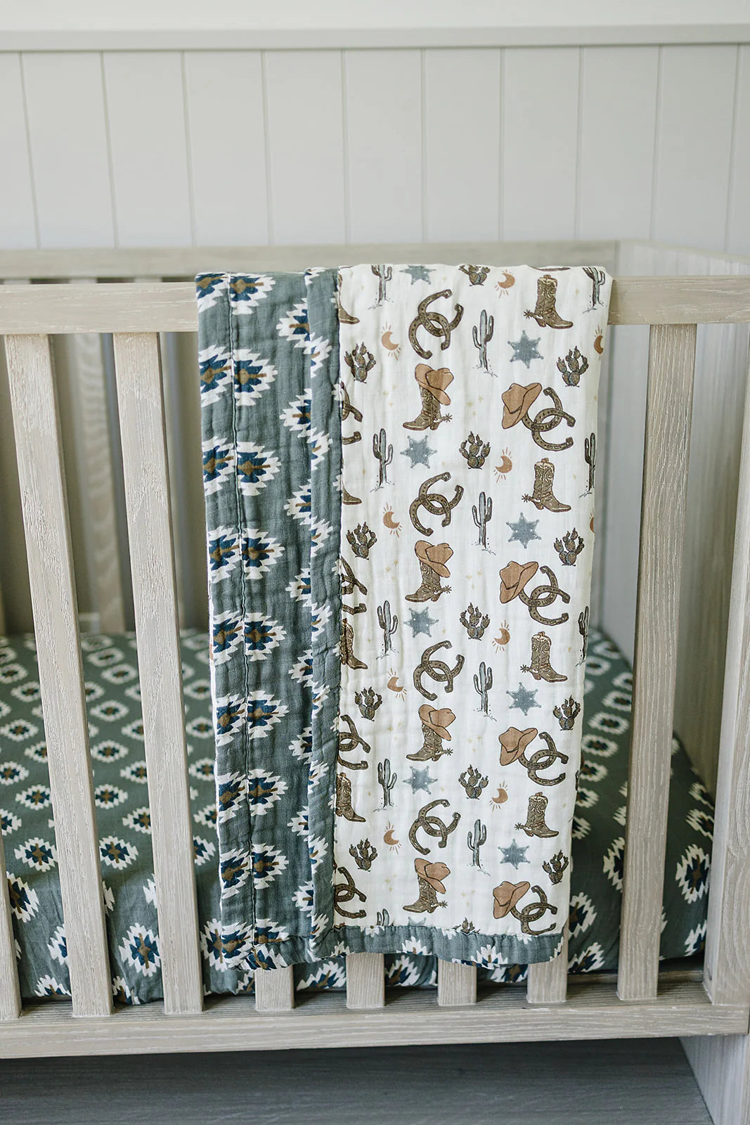 Southwest Aztec & Outlaw Cowboy Muslin Quilt