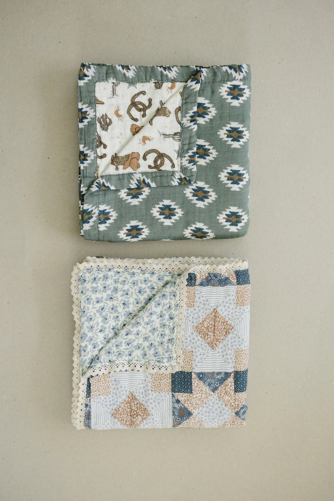 Southwest Aztec & Outlaw Cowboy Muslin Quilt