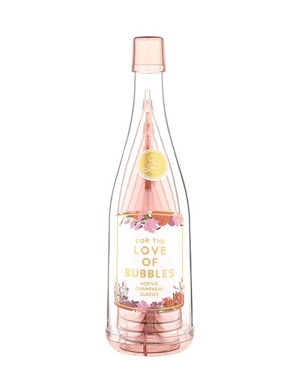 For the Love of Bubbles - Acrylic Champagne Bottle & Glasses Set
