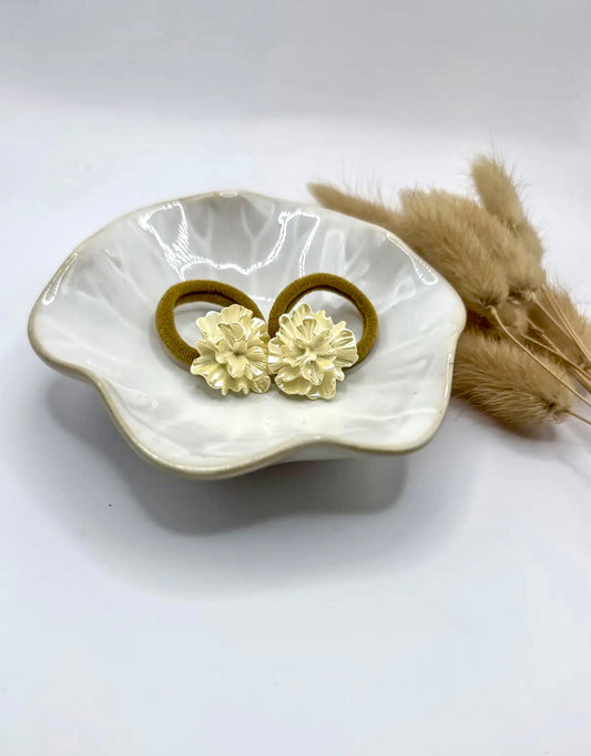Cream Floral Hair Tie Set