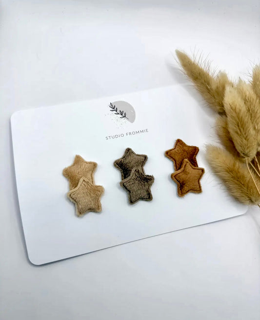 Velvet Star Barrette Set
