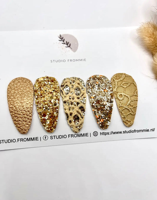 Gold Patterned Anti-slip Hair Clips