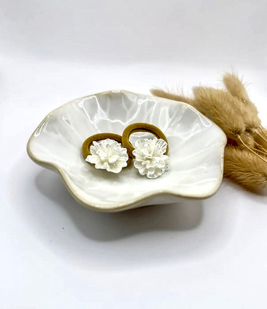 Ivory Floral Hair Tie Set