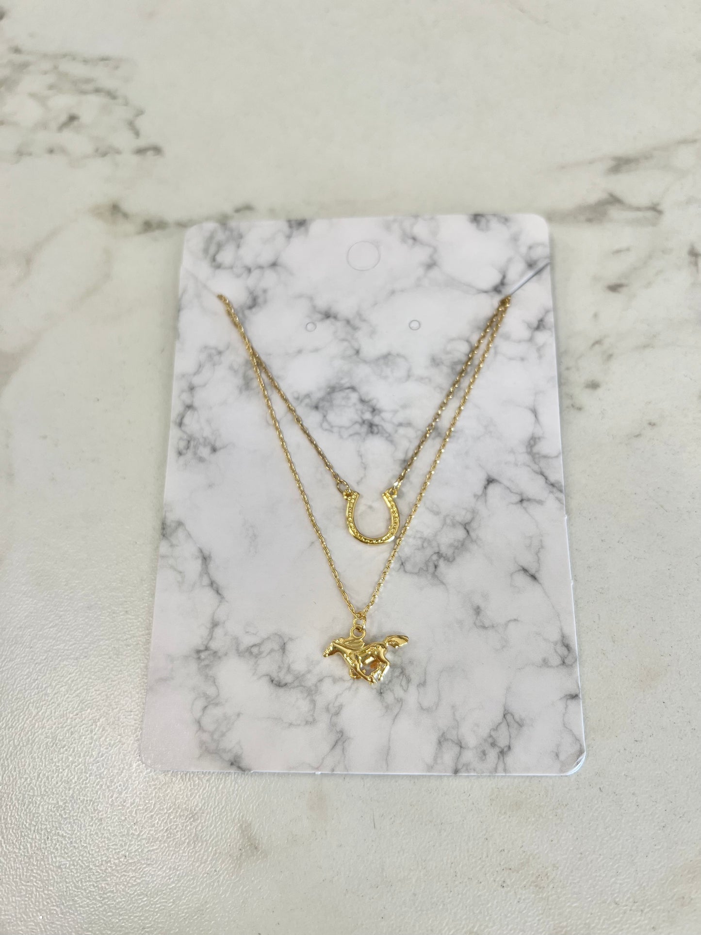 Horseshoe & Mustang Layered Necklace