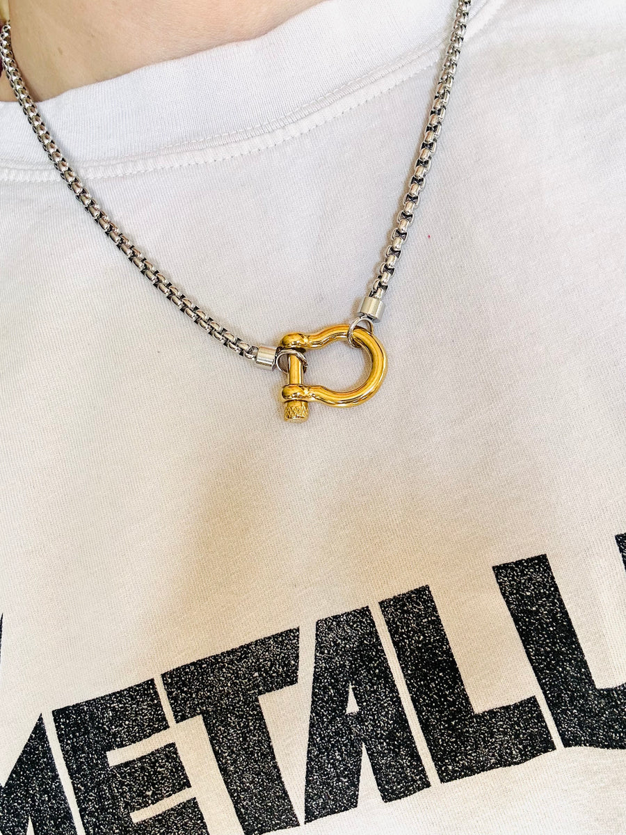 Hannah Mixed Metal Horse Bit Necklace