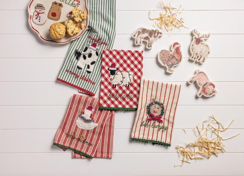 Farm Style Embroidered Christmas Towels