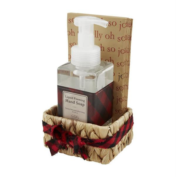 Hand Soap & Guest Towel Set Red Check