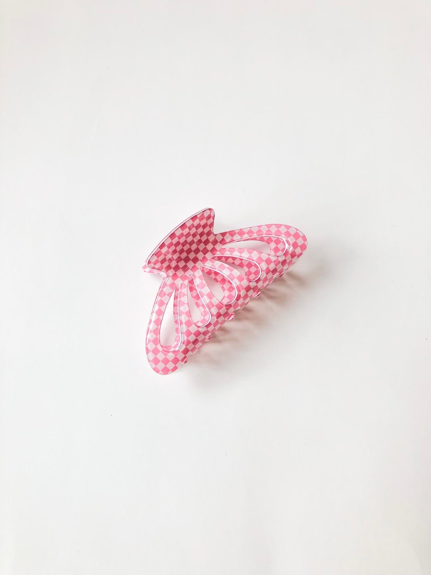 Checkered Butterfly Claw Clip