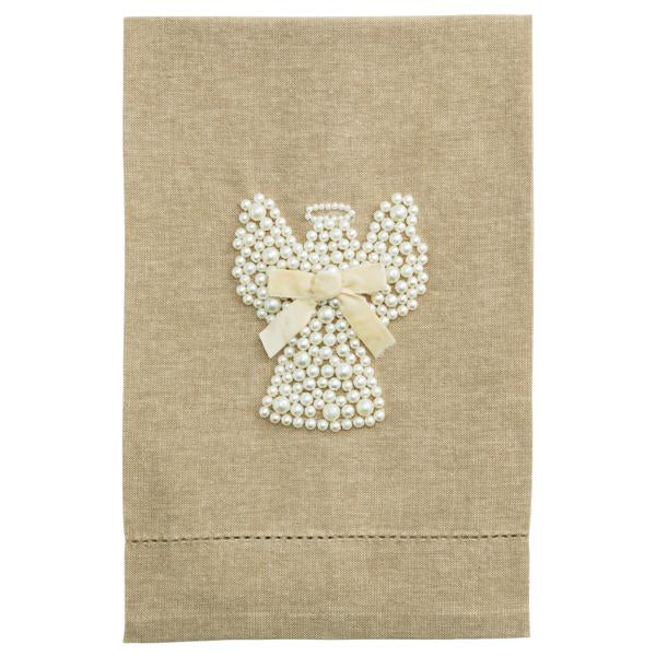 Angel White Christmas Pearl Towel