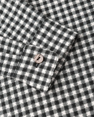 Black Gingham Long Sleeve Button Down Shirt