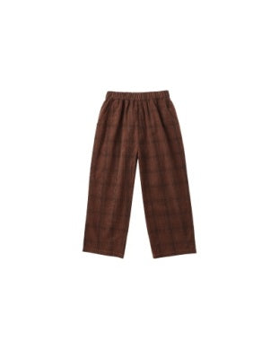 Brown Plaid Corduroy Baggy Pant
