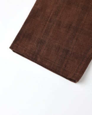 Brown Plaid Corduroy Baggy Pant