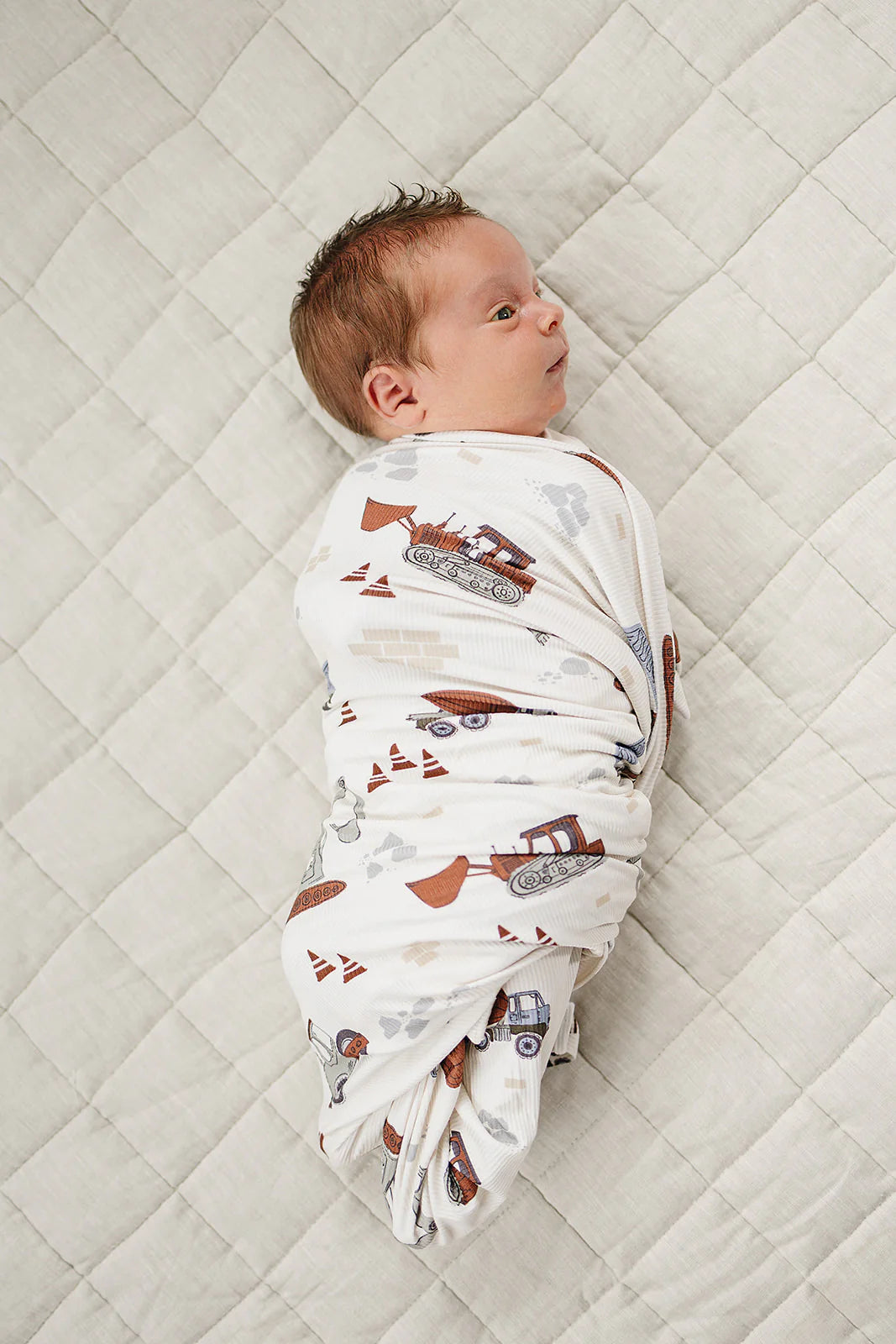 Construction Trucks Bamboo Swaddle
