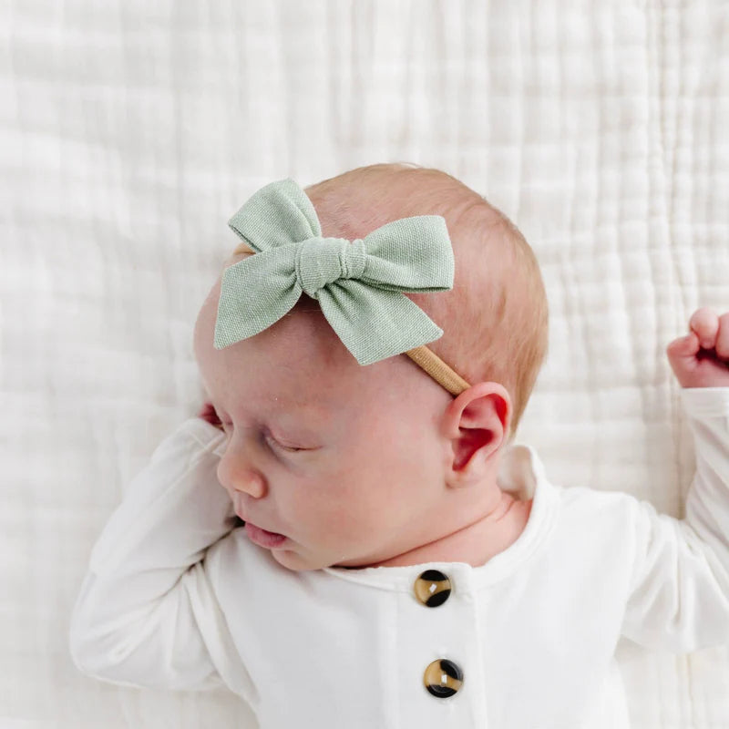 Lou Lou & Co Linen Bow Medium Headband for Baby Girls