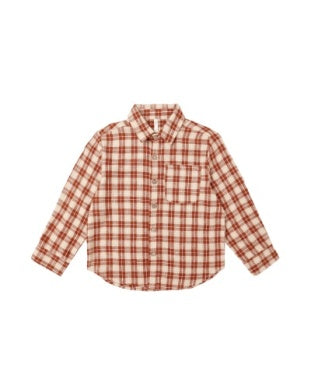 Red Plaid Collared Longsleeve Shirt
