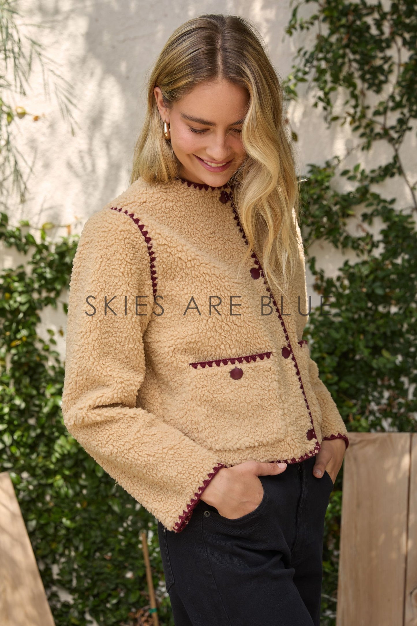 Beige and Chocolate Sherpa Jacket