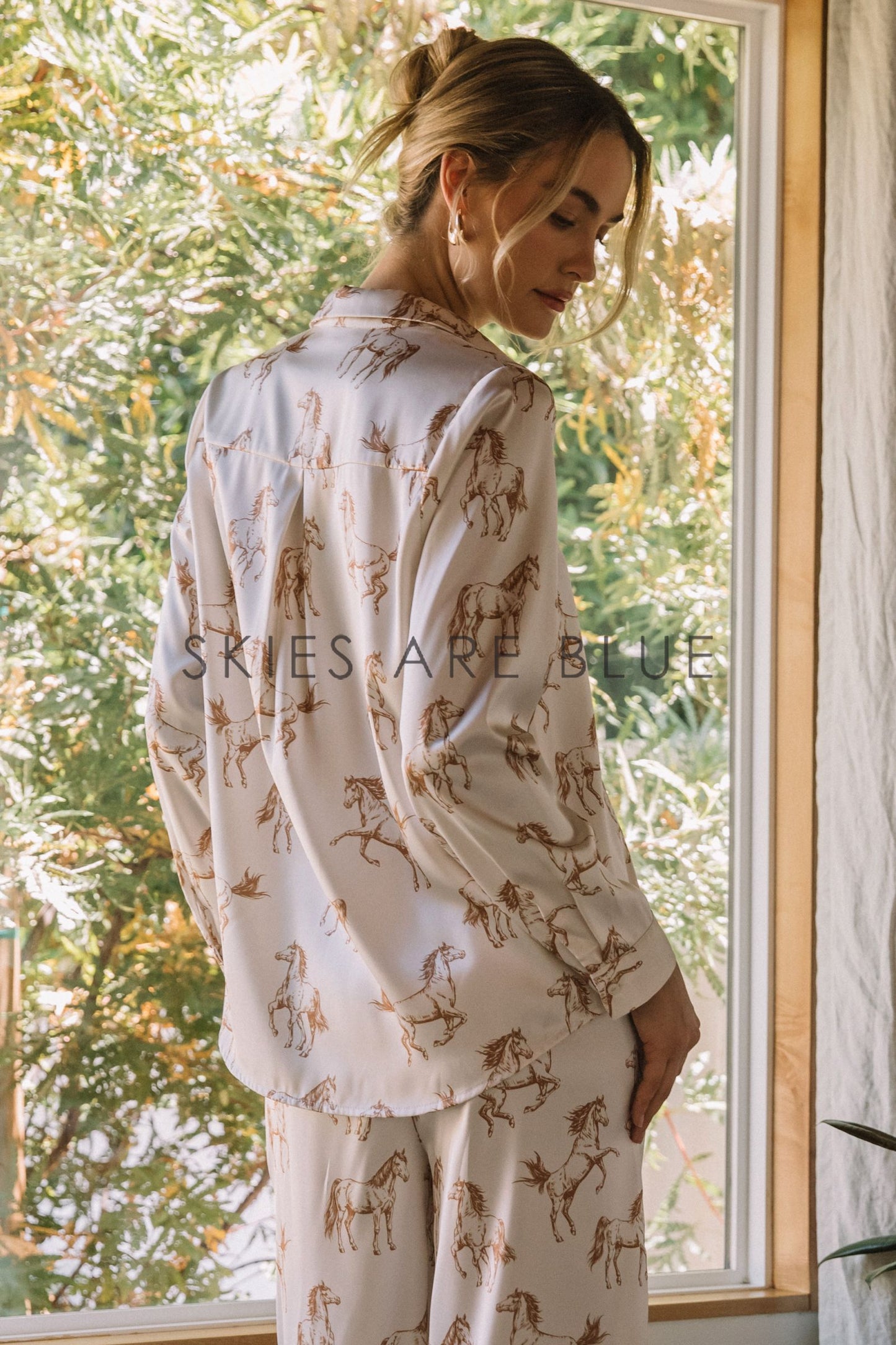 Horse Print Button Down