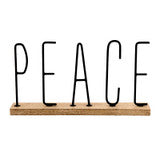 Peace Wood & Iron Sign