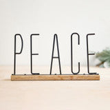 Peace Wood & Iron Sign