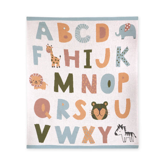 Alphabet Jacquard Sweater Knot Baby Blanket