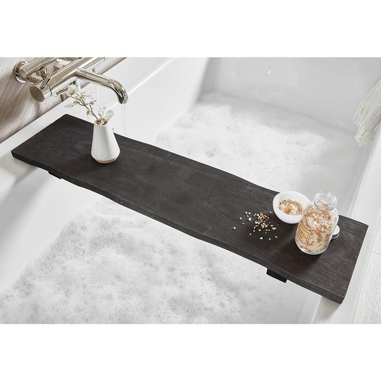 Black Wood Bath Board