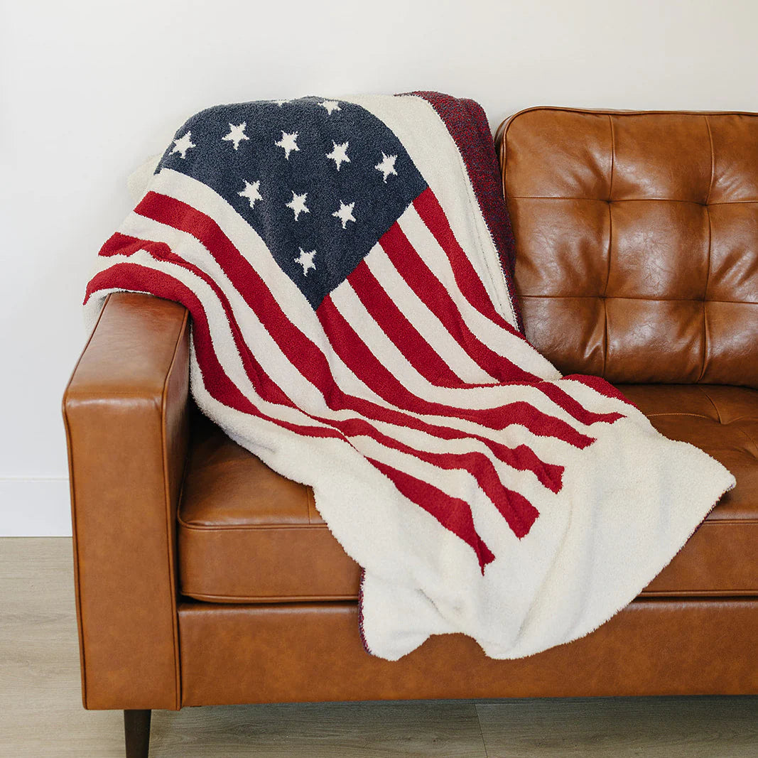 American Flag Plush Baby Blanket