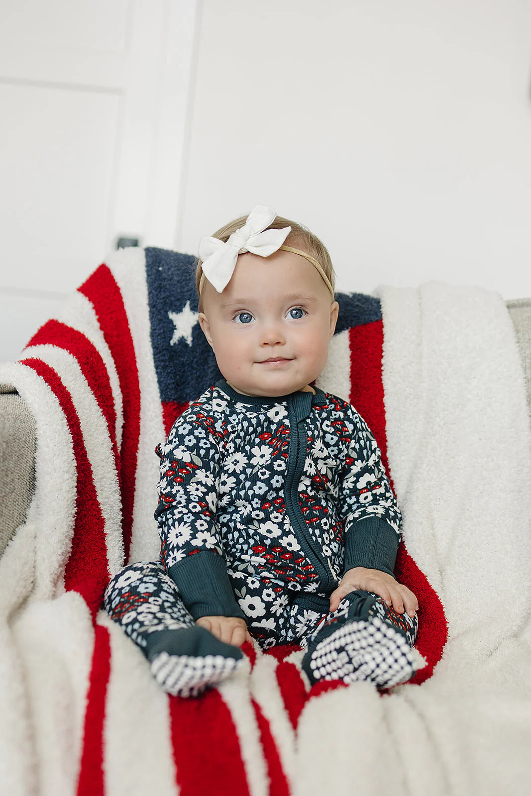 Americana Floral Ribbed Bamboo Pajama