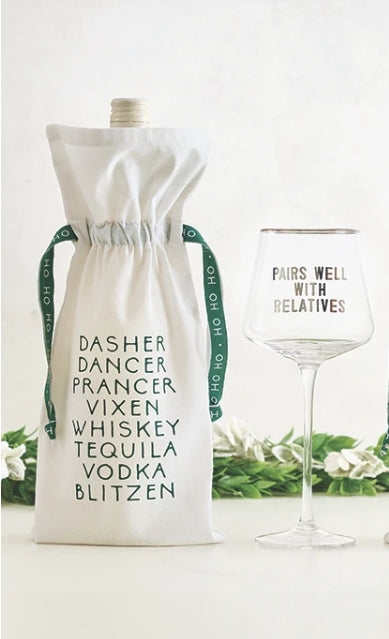 Pairs Well With Relatives Wine Glass