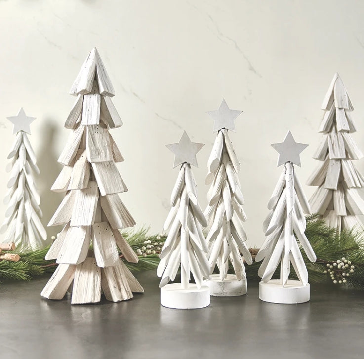 Driftwood White Tree with Star