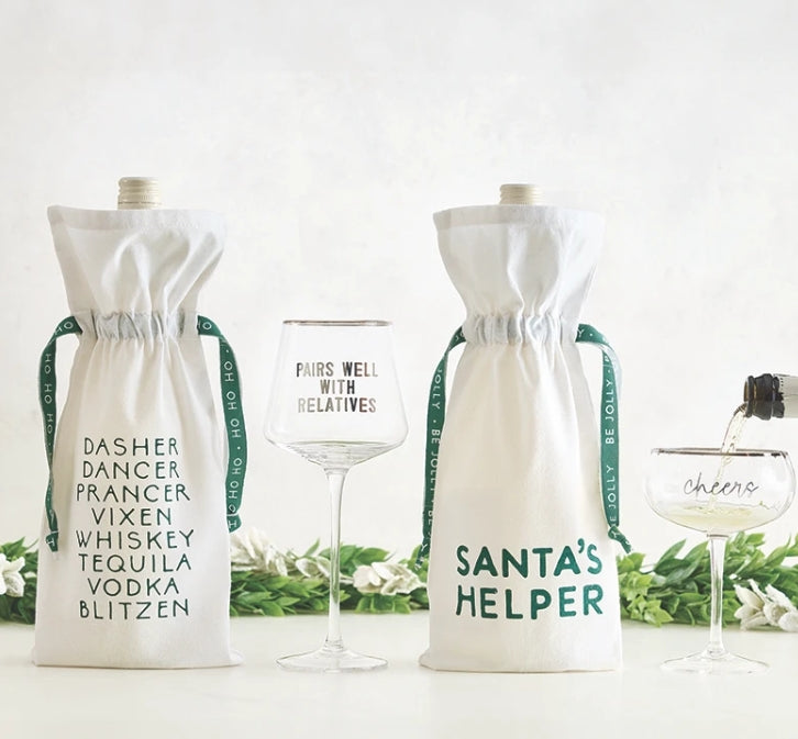Holiday Muslin Wine Bag