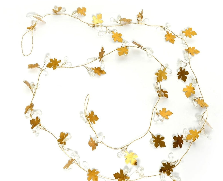 Ice Crystal Golden Leaf Garland