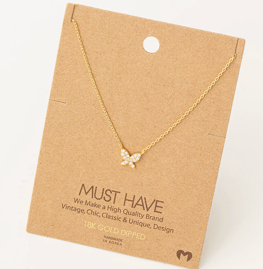 Fame Accessories Mini Butterfly Charm Necklace