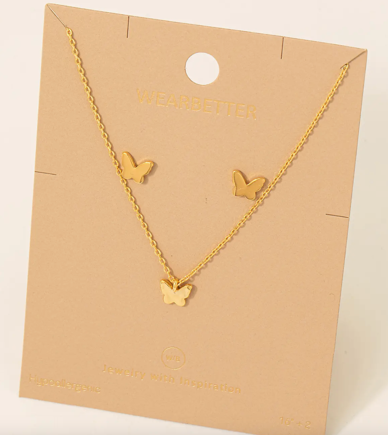 Fame Accessories Mini ButterflyPendant Necklace and Earring Set