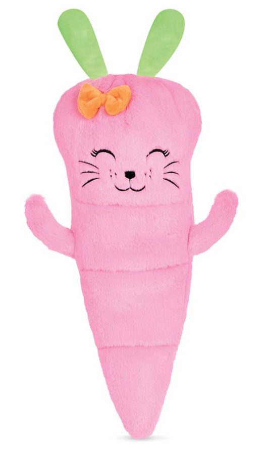 Iscream Pink Bunny Carrot Fleece Pillow