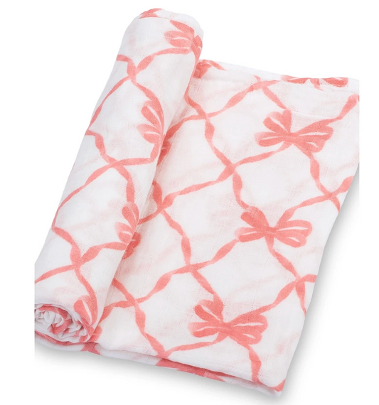 Lolly Banks Beautiful Bows Baby Swaddle Blanket
