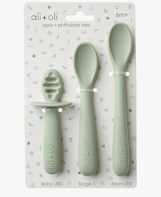 Ali+Oli multi stage spoon set for baby (pine)