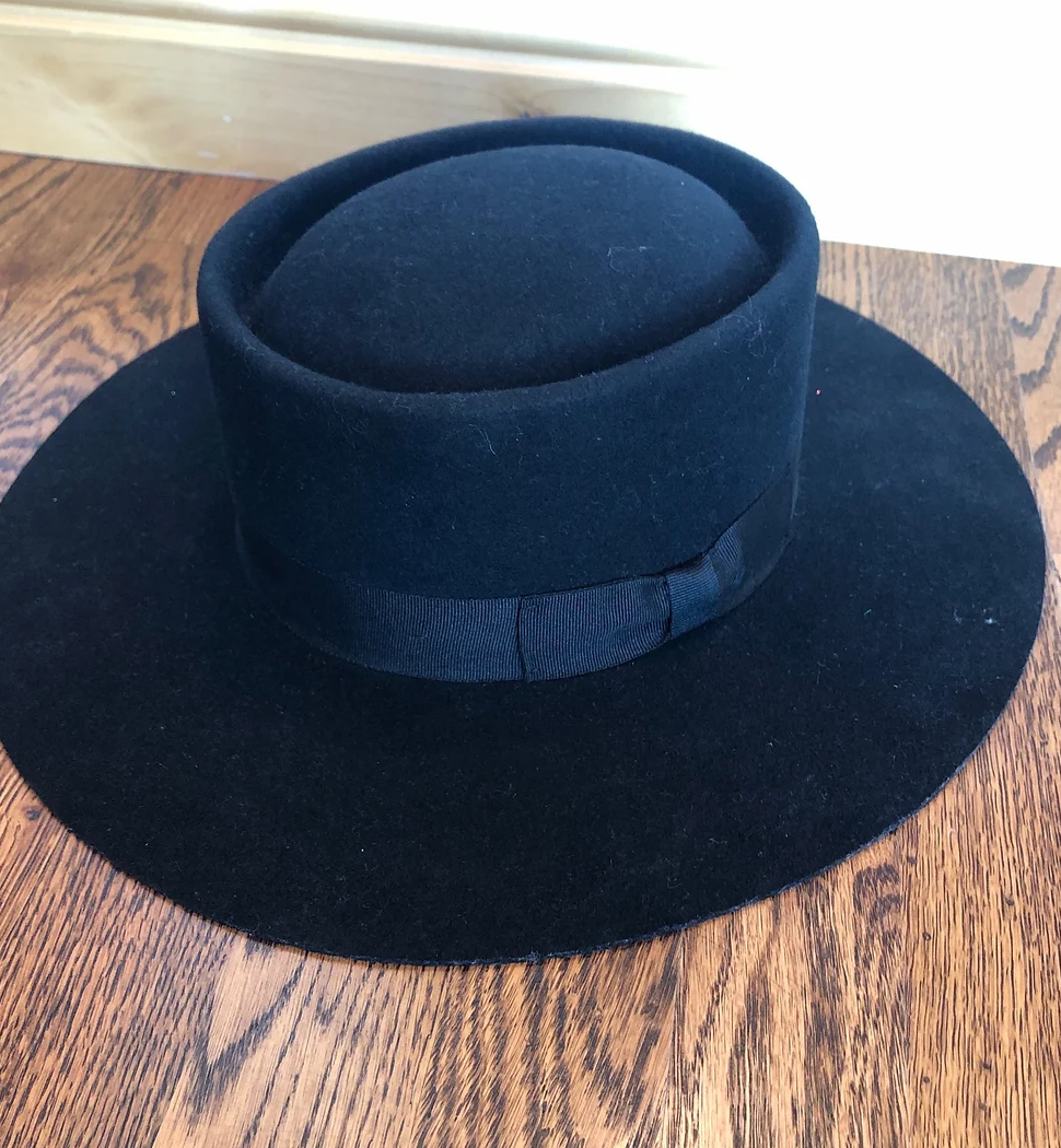 Black Felt Brimmed Hat